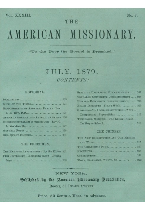 Американський місіонер — том 33, № 07, липень 1879 р