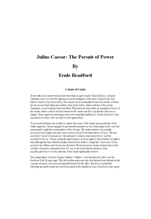 Julius Caesar · The Pursuit of Power
