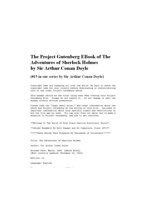The Adventures of Sherlock Holmes