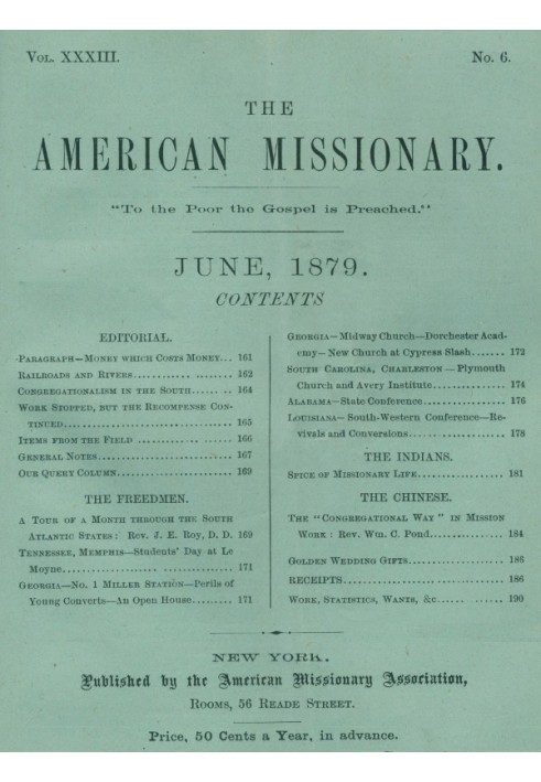 The American Missionary — Volume 33, No. 06, June, 1879