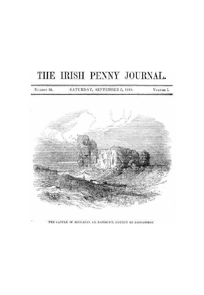 The Irish Penny Journal, Vol. 1 № 10, 5 вересня 1840 р