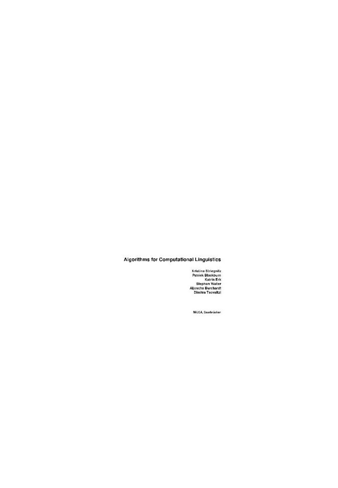 Algorithms for computational linguistics