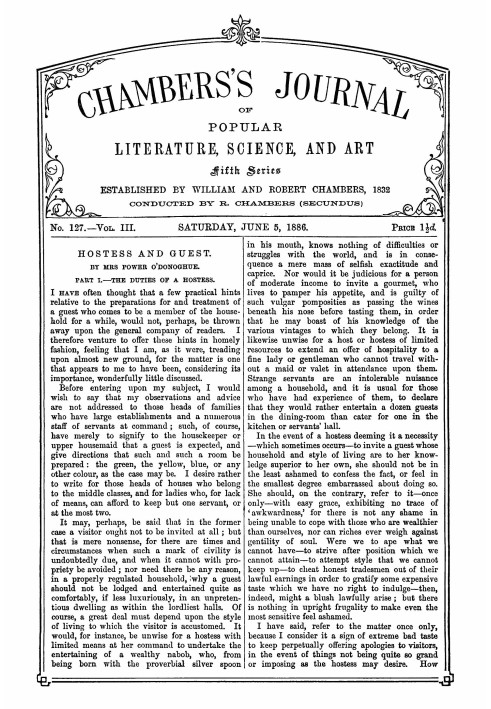 Chambers's Journal of Popular Literature, Science, and Art, fifth series, no. 127, vol. III, June 5, 1886