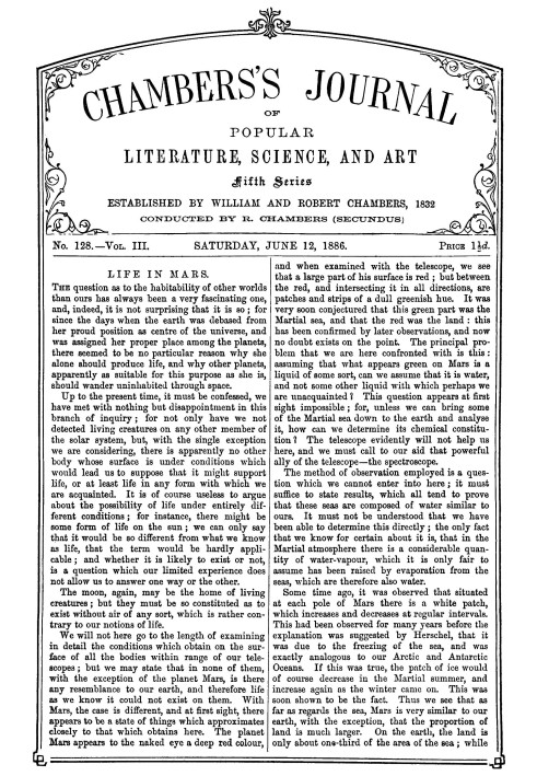 Chambers's Journal of Popular Literature, Science, and Art, fifth series, no. 128, vol. III, June 12, 1886