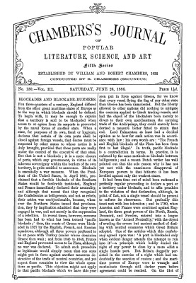 Chambers's Journal of Popular Literature, Science, and Art, fifth series, no. 130, vol. III, June 26, 1886