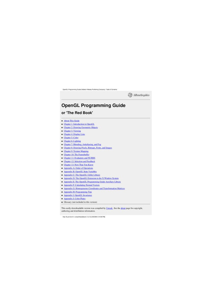 OpenGL Programming Guide: The Official Guide to Learning OpenGL, Release 1