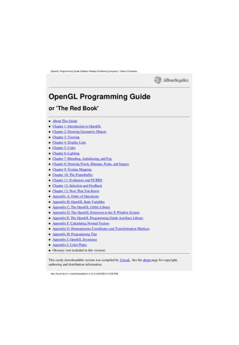 OpenGL Programming Guide: The Official Guide to Learning OpenGL, Release 1