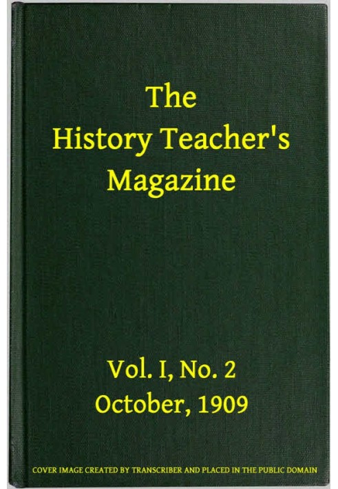 Журнал для вчителя історії, вип. I, № 2, жовтень 1909 р