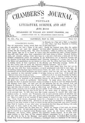 Chambers's journal of popular literature, science, and art, fifth series, no. 125, vol. III, May 22, 1886