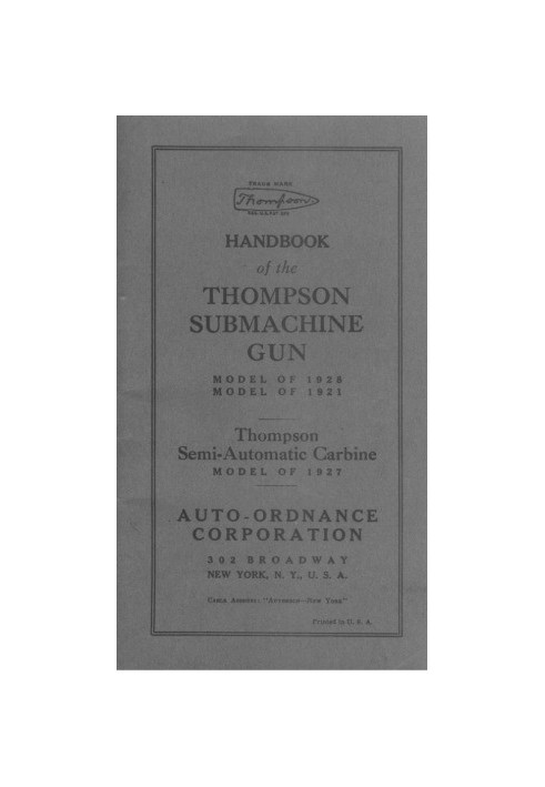 Thompson Tommy Full Auto 1927