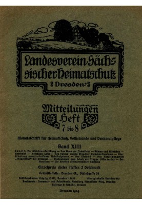 State Association of Saxon Heritage Protection - Announcements Volume XIII, Issue 7-8: $b Monthly magazine for heritage protecti
