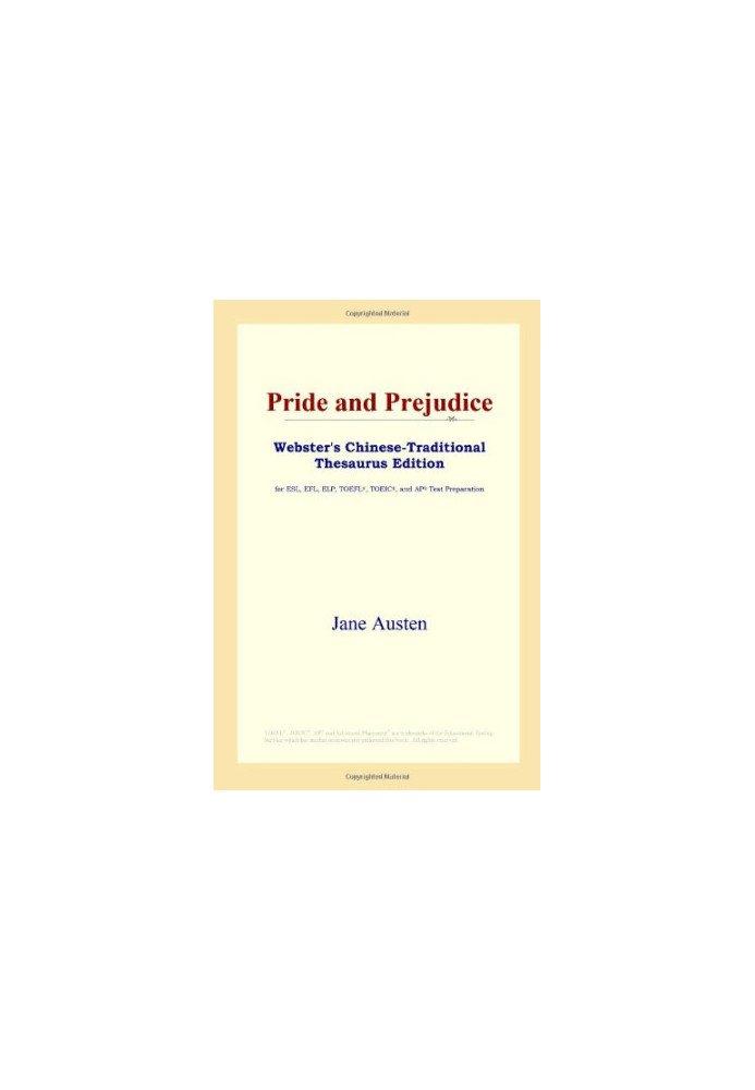 Pride and Prejudice (Webster's Chinese-Traditional Thesaurus Edition)
