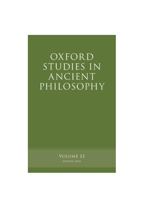 Oxford Studies in Ancient Philosophy, Volume LI