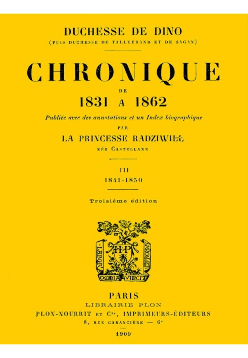 Летопись с 1831 по 1862 год, Том 3 (из 4)