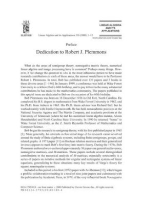 Linear Algebra and its Applications. Volume 316