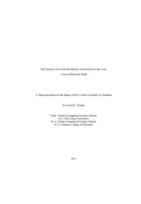 The emotion of joy and the rhetoric of reversal in Luke-Acts : a socio-rhetorical study