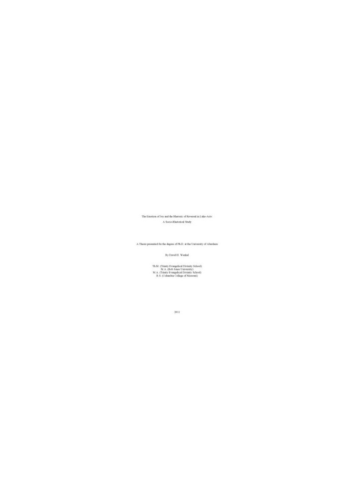 The emotion of joy and the rhetoric of reversal in Luke-Acts : a socio-rhetorical study