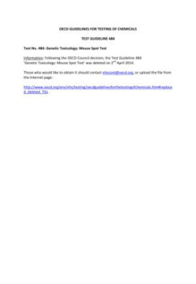 484 : genetic toxicology : mouse spot test