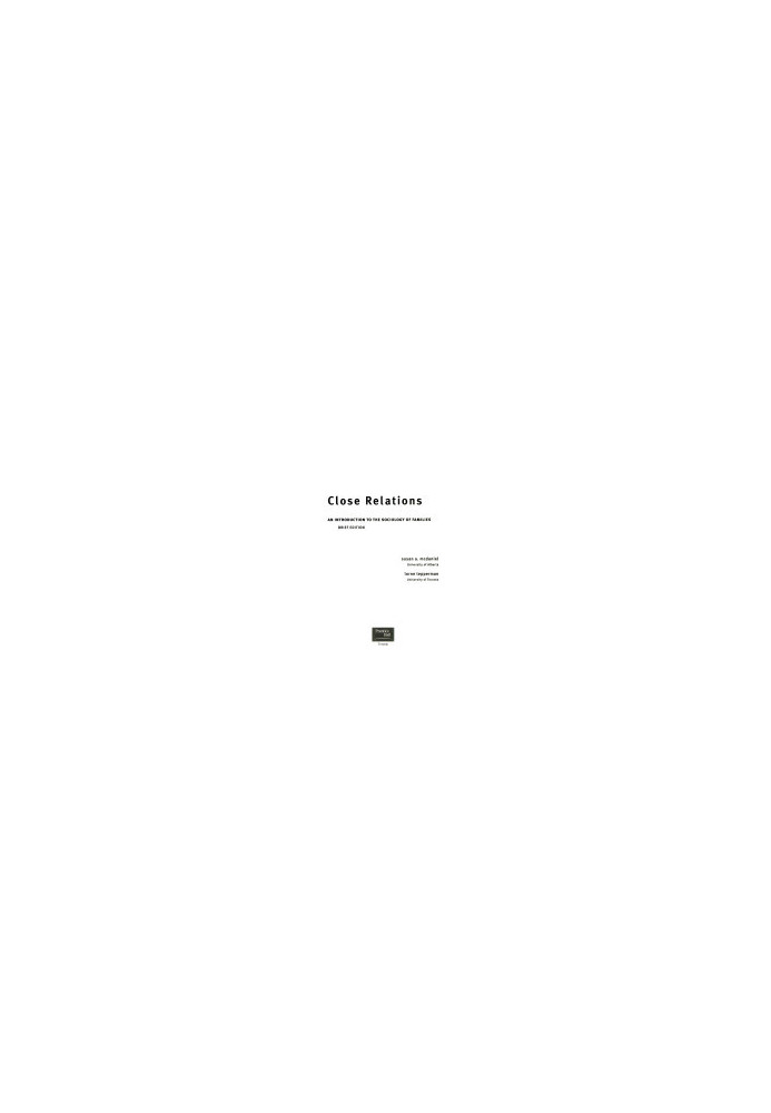 Close Relations: an Introduction to the Sociology of Families