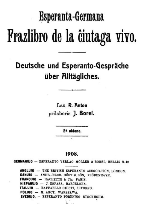 Esperanto-Germana frazlibro de la ĉiutaga vivo Німецька та есперанто розмови про повсякденне життя