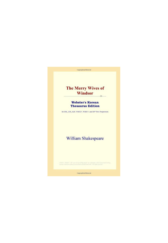 The Merry Wives of Windsor (Webster's Korean Thesaurus Edition)