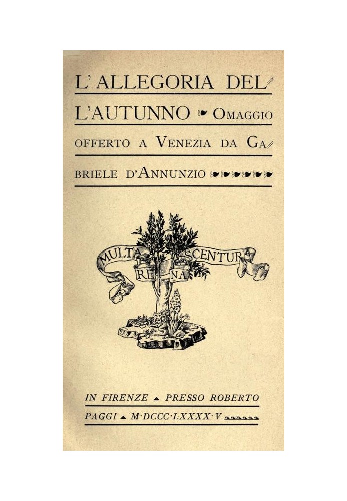 Алегорія осені: шанування Венеції Габріеле Д'Аннунціо