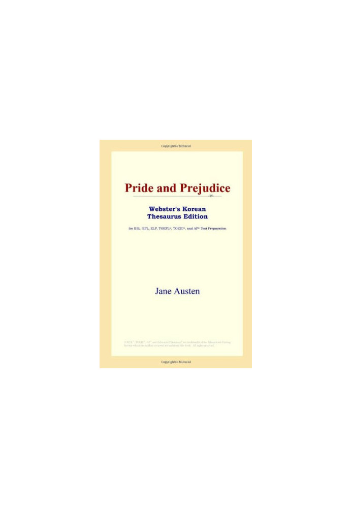 Pride and Prejudice (Webster's Korean Thesaurus Edition)
