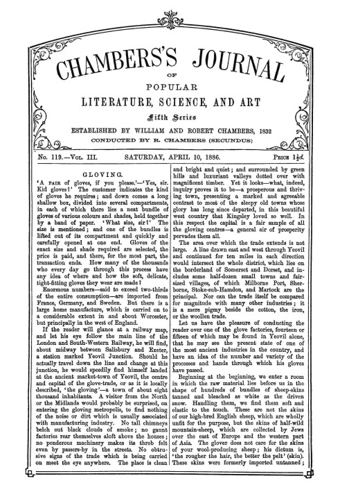 Журнал популярної літератури, науки і мистецтва Чемберса, п'ята серія, № 119, вип. III, 4 квітня 1886 р