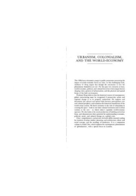 Urbanism Colonialism Wrld Econ (International Library of Sociology Series)