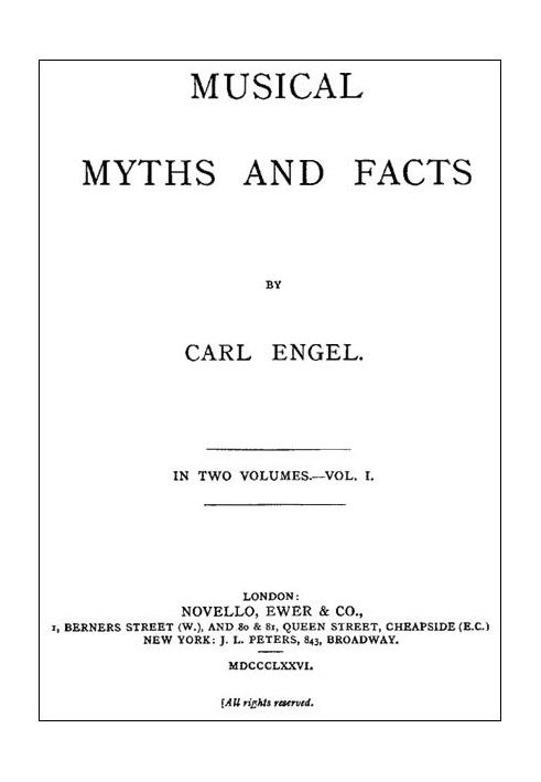 Musical Myths and Facts, Volume 1 (of 2)