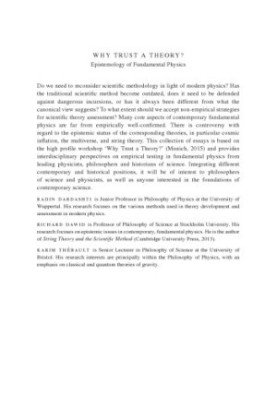 Why trust a theory? : epistemology of fundamental physics