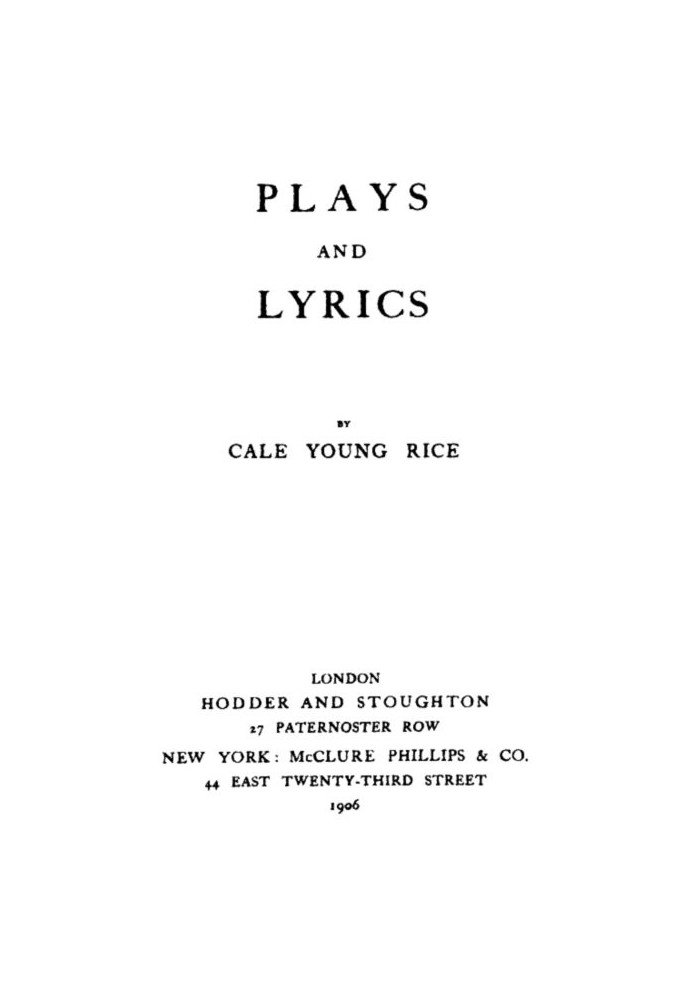 Plays and Lyrics