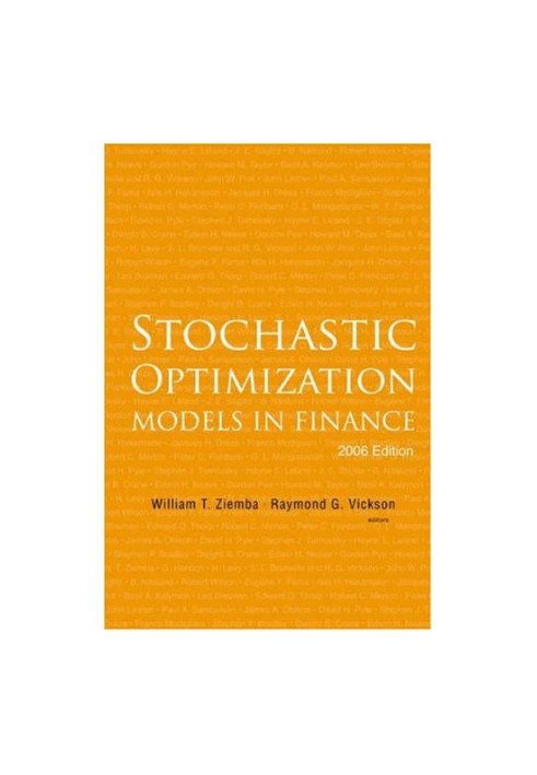 Stochastic Optimization Models in Finance