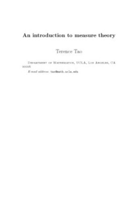 An Introduction to Measure Theory - Draft
