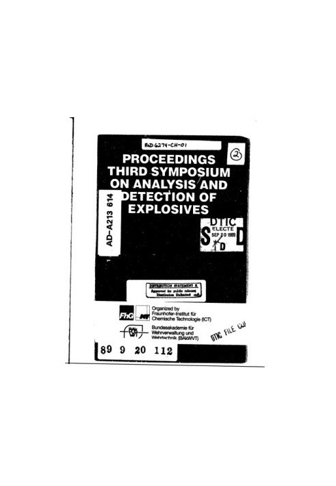 Advances in Analysis and Detection of Explosives - Proceedings of the 3rd International Symposium on Analysis and Detection o