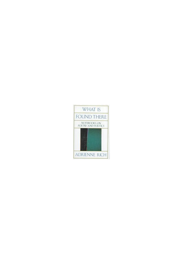 What is found there : notebooks on poetry and politics