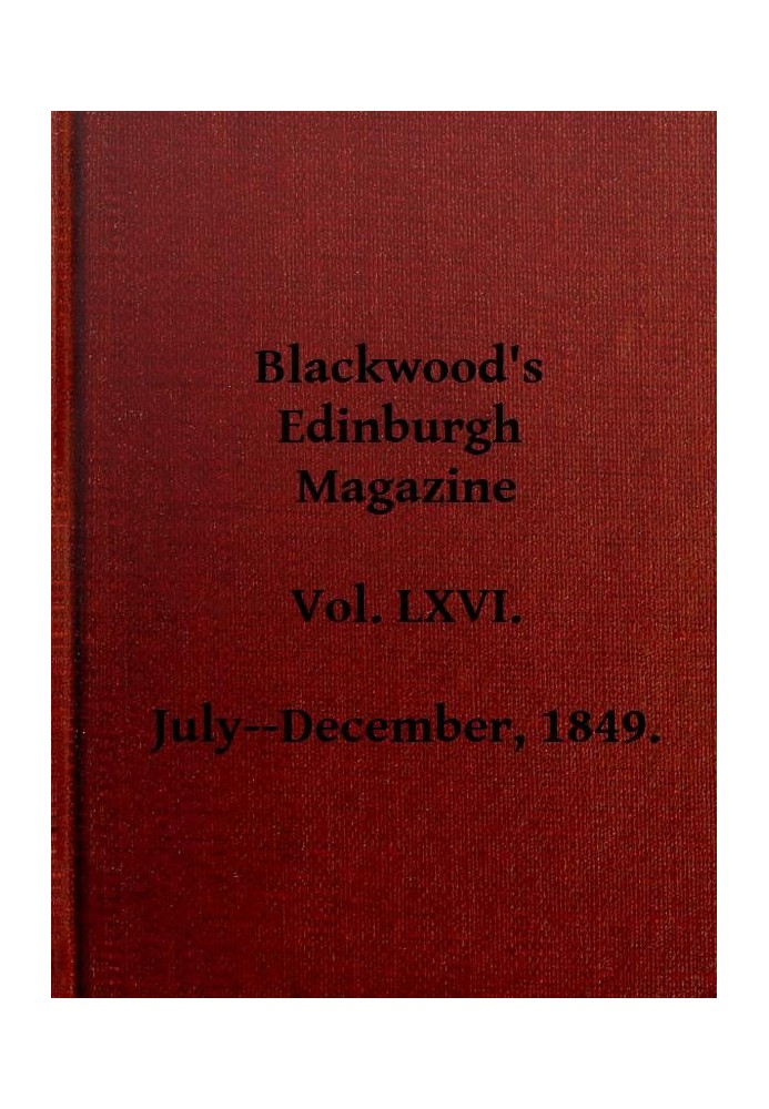 Эдинбургский журнал Blackwood, Vol. 66, № 405, июль 1849 г.