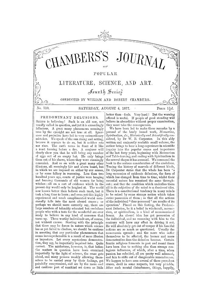 Chambers's Journal of Popular Literature, Science, and Art, No. 710 August 4, 1877