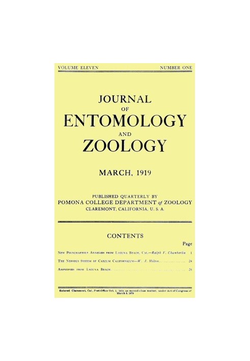 Journal of Entomology and Zoology, Vol. 11, No. 1, March 1919