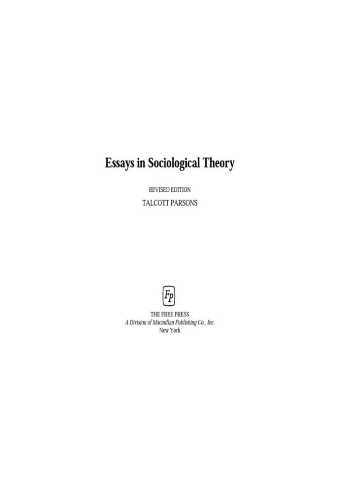 Essays in Sociological Theory
