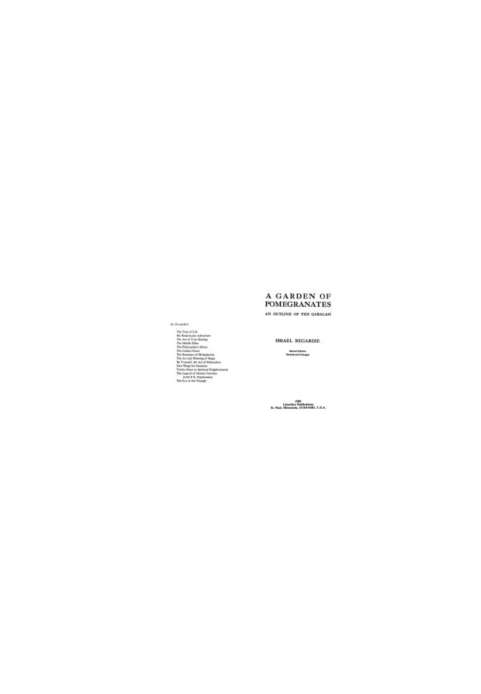 A Garden Of Pomegranates: A Outline of the Qabalah