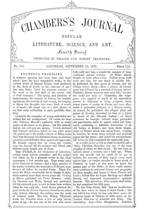 Chambers's Journal of Popular Literature, Science, and Art, No. 716 September 15, 1877