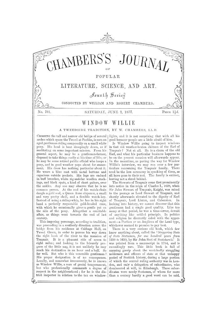 Журнал популярної літератури, науки та мистецтва Чемберса, № 701, 2 червня 1877 р.