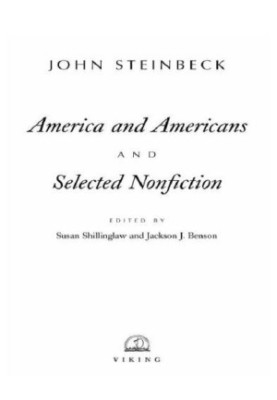 America and Americans, and selected nonfiction