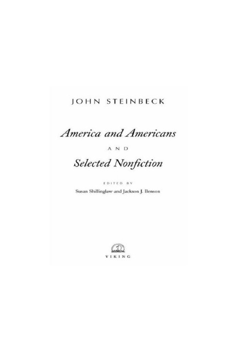 America and Americans, and selected nonfiction
