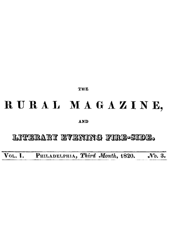 The Rural Magazine, and Literary Evening Fire-Side, Vol. 1 No. 03 (1820)