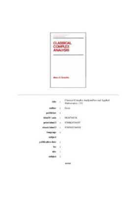 Classical complex analysis