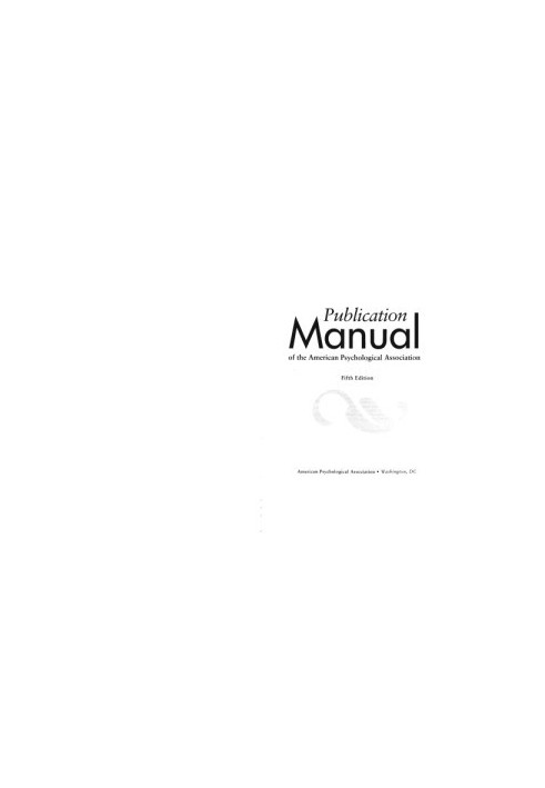 Publication Manual of the American Psychological Association - 5th Edition