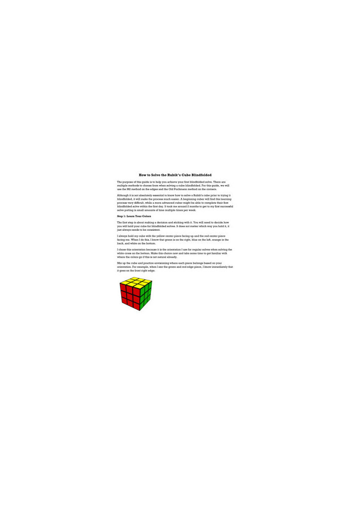 How to Solve the Rubik’s Cube Blindfolded
