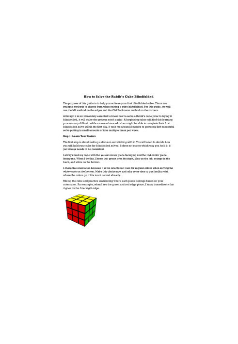 How to Solve the Rubik’s Cube Blindfolded